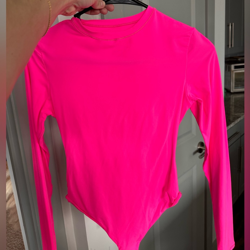 SKIMS Hot Pink Long Sleeve bodysuit